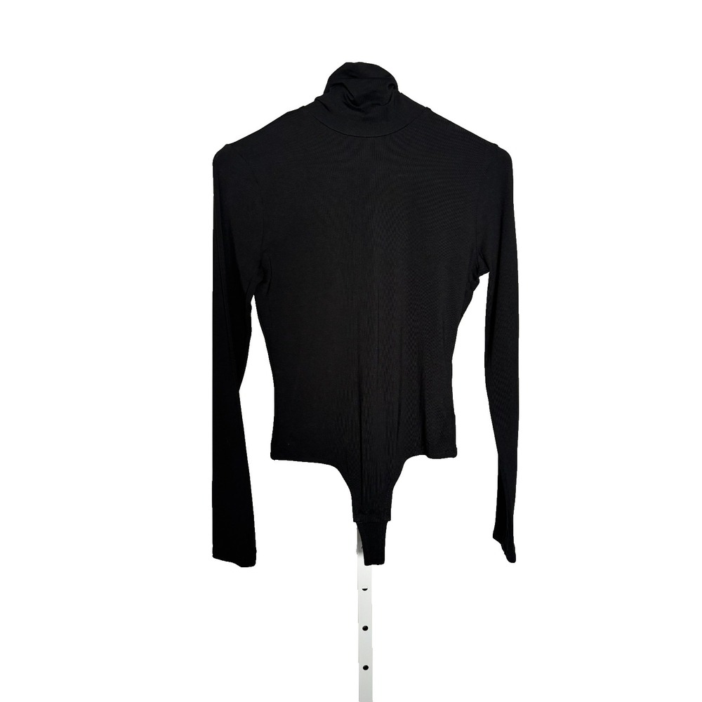 Madewell Black Fitted Long Sleeve Turtleneck Bodysuit Size S - Picture 3 of 11